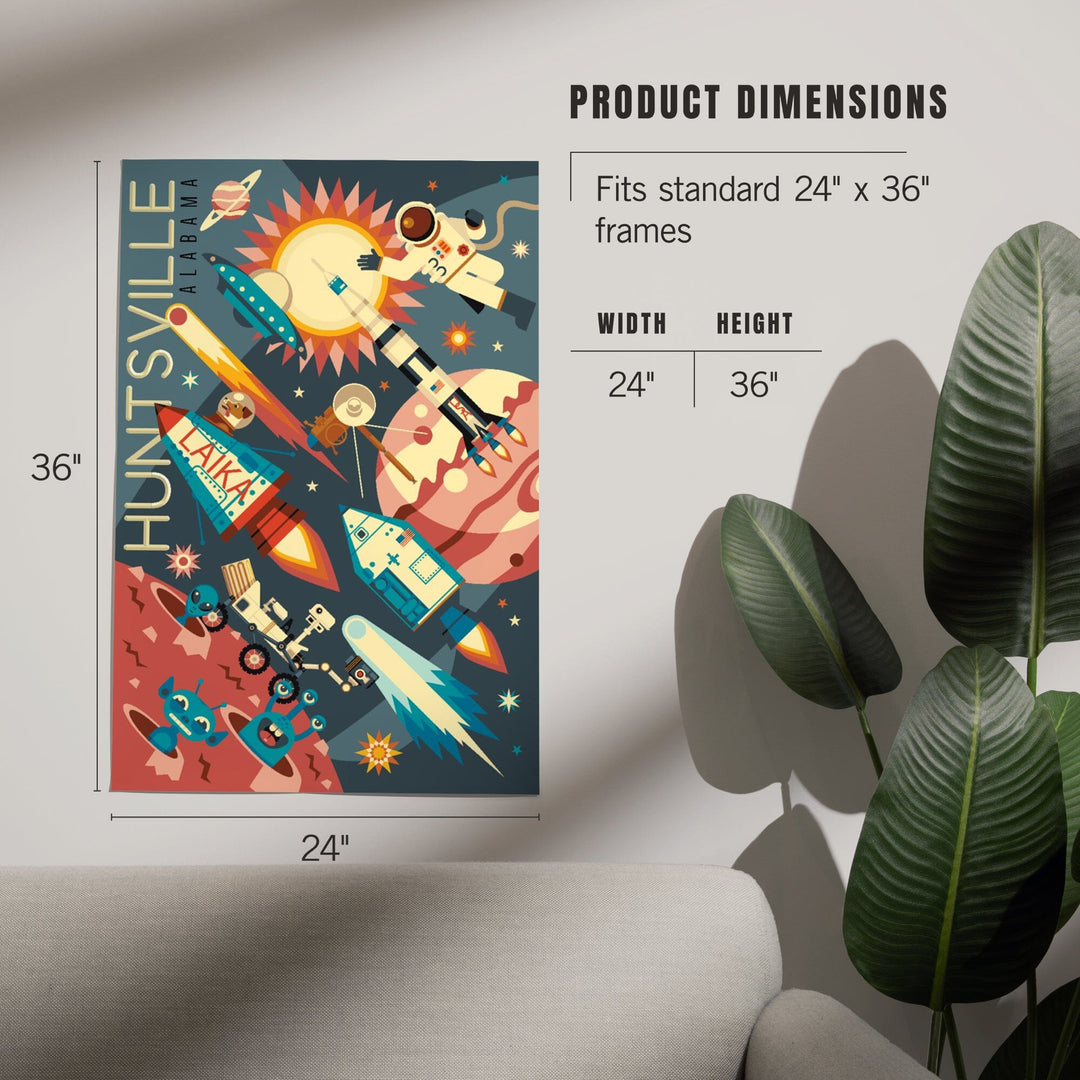 Huntsville, Alabama, Space Geometric, Art & Giclee Prints - Lantern Press