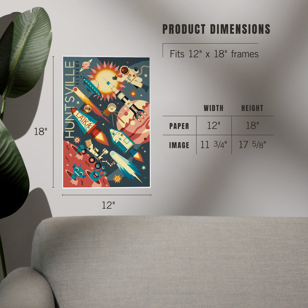 Huntsville, Alabama, Space Geometric, Art & Giclee Prints - Lantern Press
