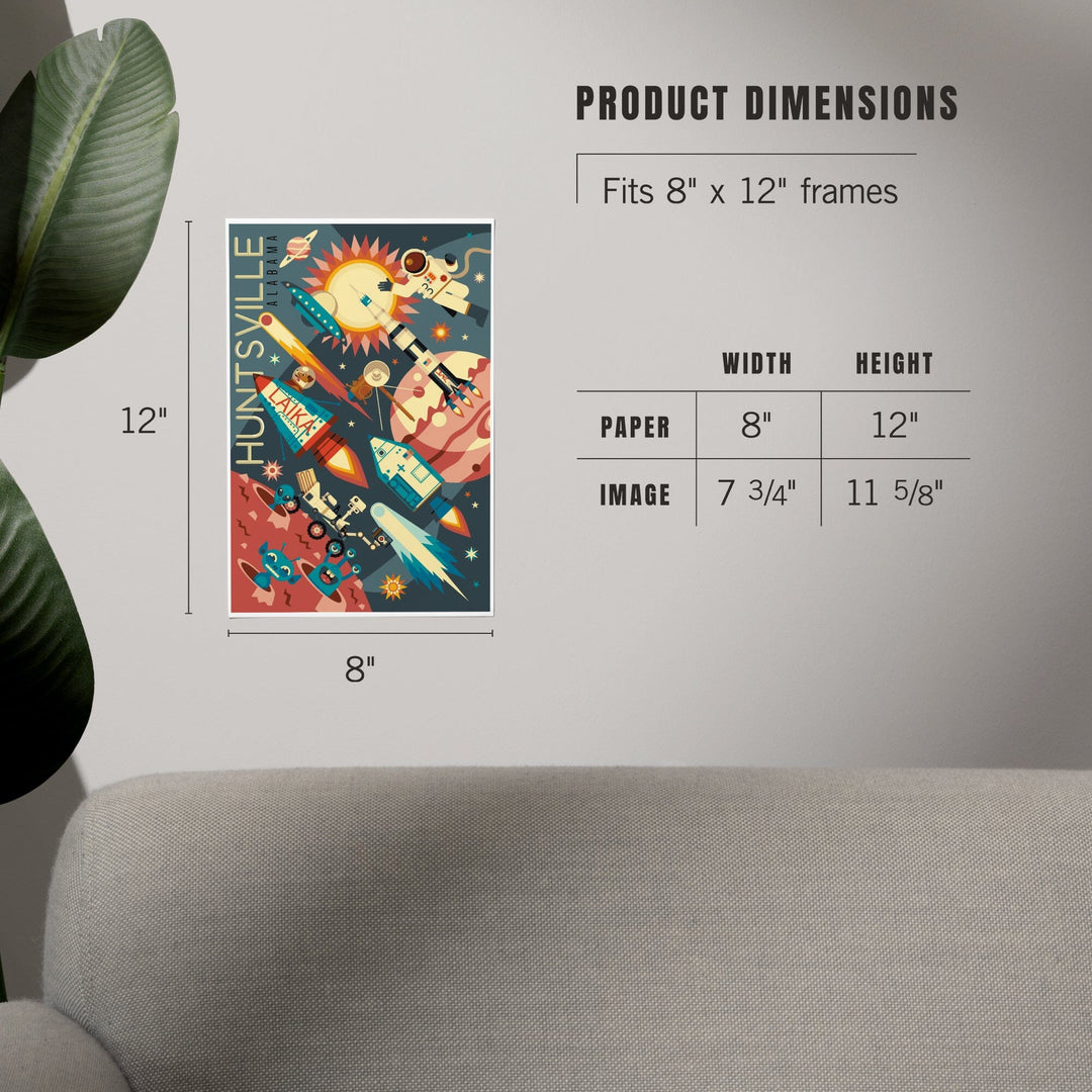 Huntsville, Alabama, Space Geometric, Art & Giclee Prints - Lantern Press