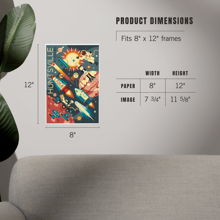 Huntsville, Alabama, Space Geometric, Art & Giclee Prints - Lantern Press