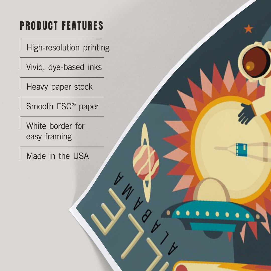 Huntsville, Alabama, Space Geometric, Art & Giclee Prints - Lantern Press