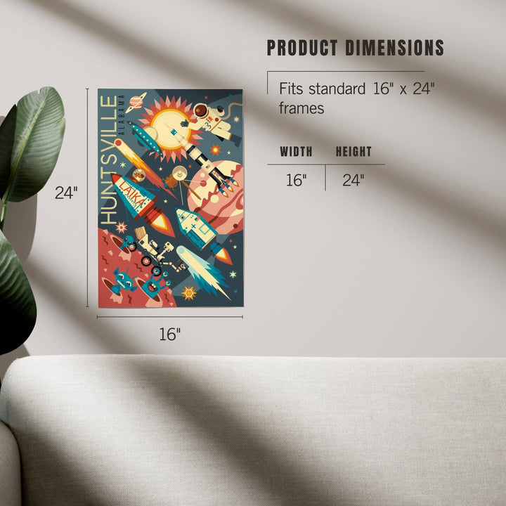 Huntsville, Alabama, Space Geometric, Art & Giclee Prints - Lantern Press