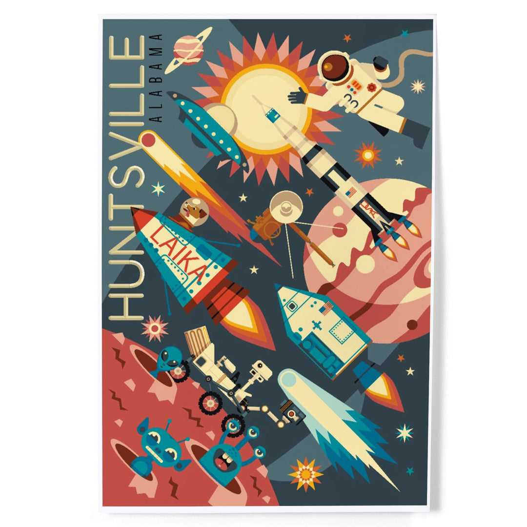 Huntsville, Alabama, Space Geometric, Art & Giclee Prints - Lantern Press