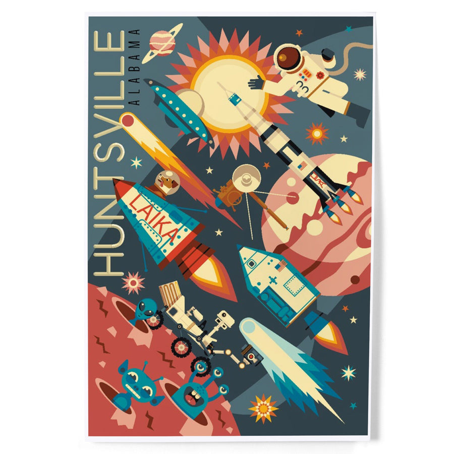 Huntsville, Alabama, Space Geometric, Art & Giclee Prints - Lantern Press