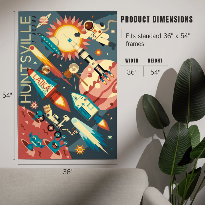 Huntsville, Alabama, Space Geometric, Art & Giclee Prints - Lantern Press