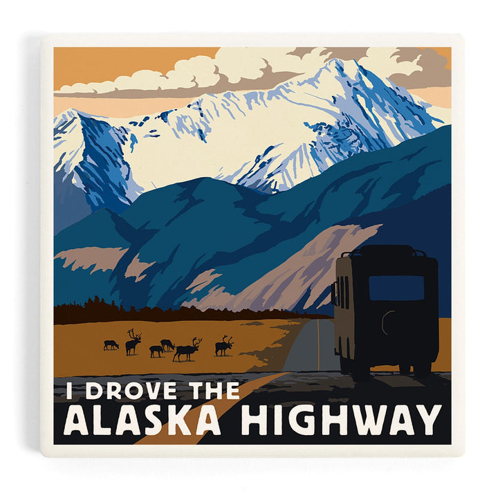 I drove the Alaska Highway, Coasters Coasters Lantern Press Coaster