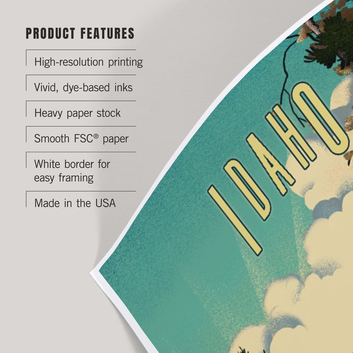 Idaho, Moose and Lake, Lithograph, Art & Giclee Prints Art Lantern Press