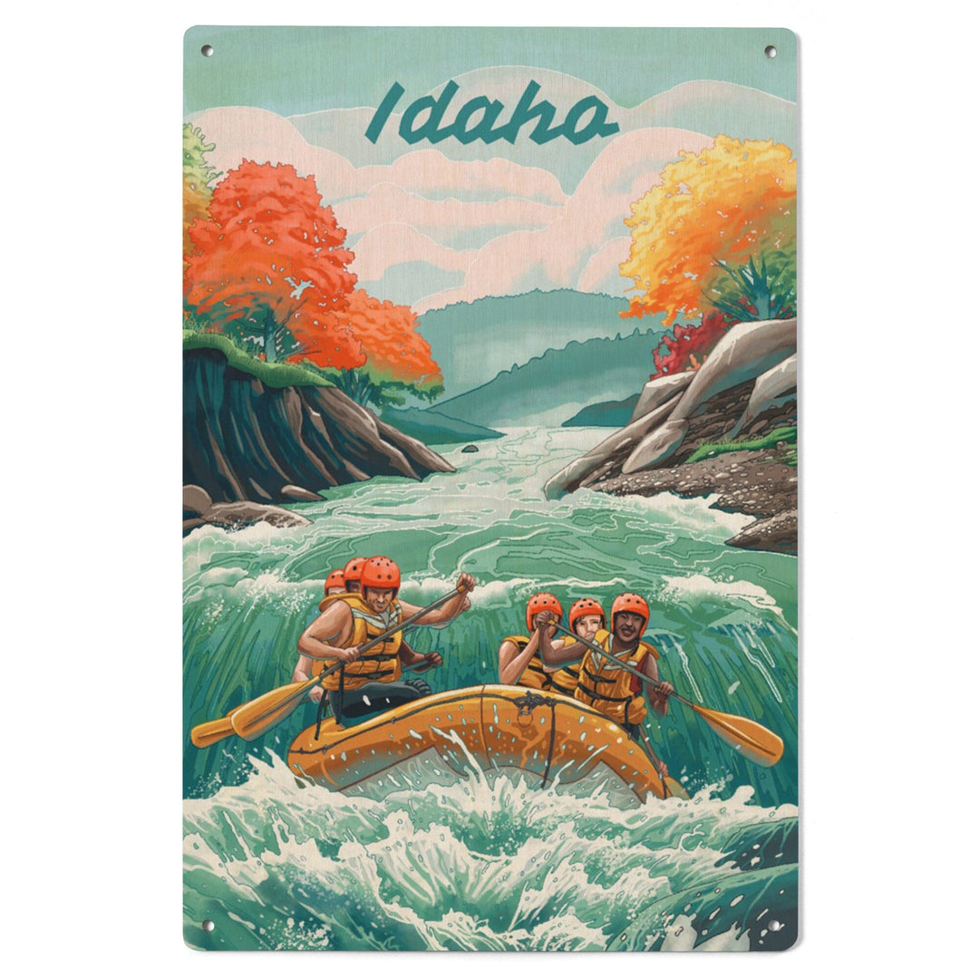Idaho, Seek Adventure, River Rafting, Wood Signs and Postcards Wood Lantern Press