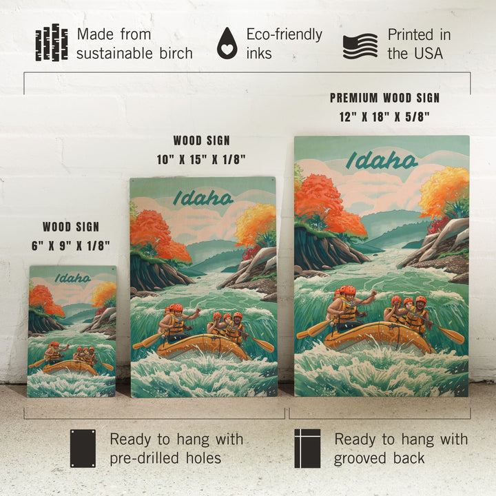 Idaho, Seek Adventure, River Rafting, Wood Signs and Postcards Wood Lantern Press