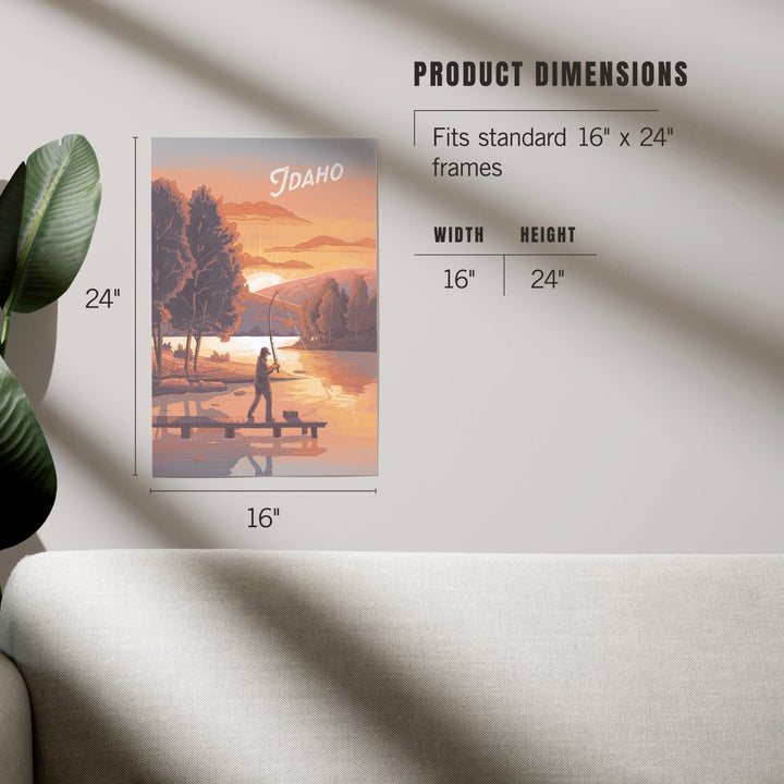 Idaho, This is Living, Fishing with Hills, Art & Giclee Prints Art Lantern Press