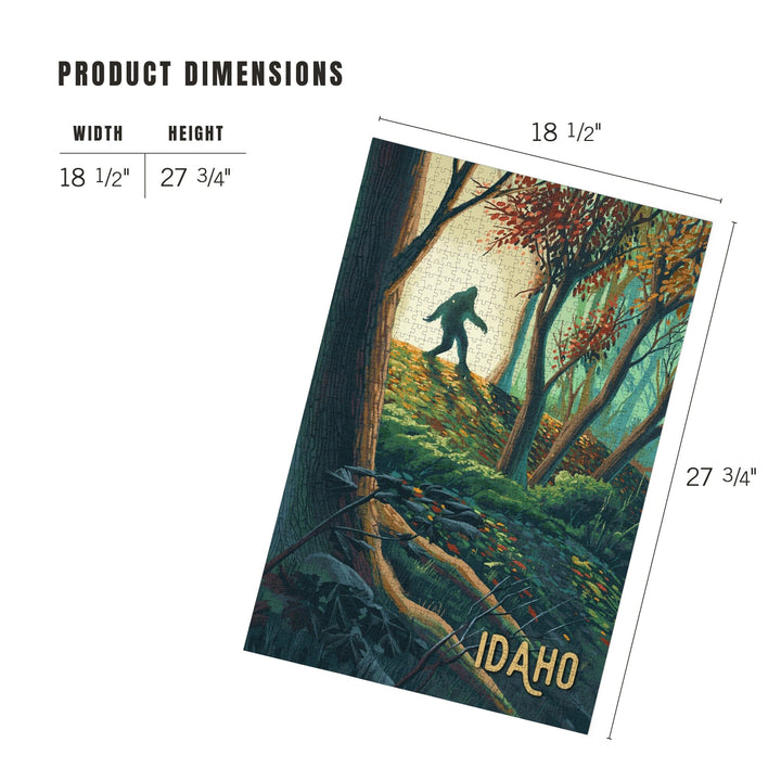 Idaho, Wanderer, Bigfoot in Forest, Jigsaw Puzzle Puzzle Lantern Press