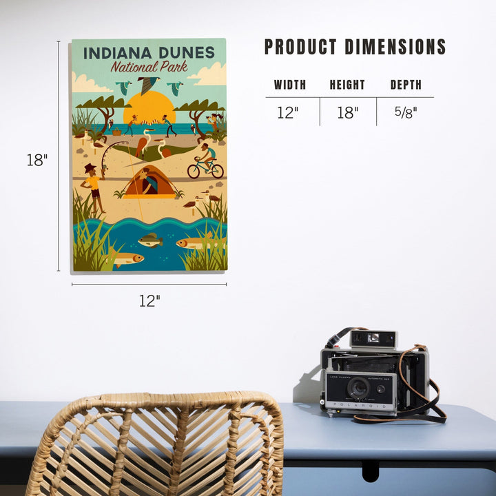 Indiana Dunes National Park, Indiana, Geometric National Park Series, Lantern Press Artwork, Wood Signs and Postcards - Lantern Press