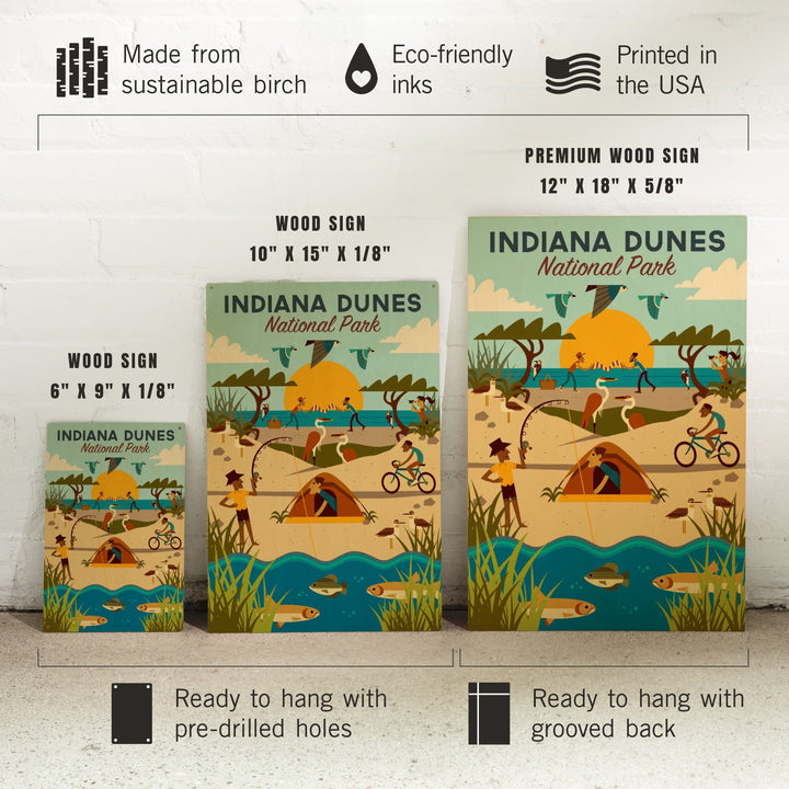 Indiana Dunes National Park, Indiana, Geometric National Park Series, Lantern Press Artwork, Wood Signs and Postcards - Lantern Press