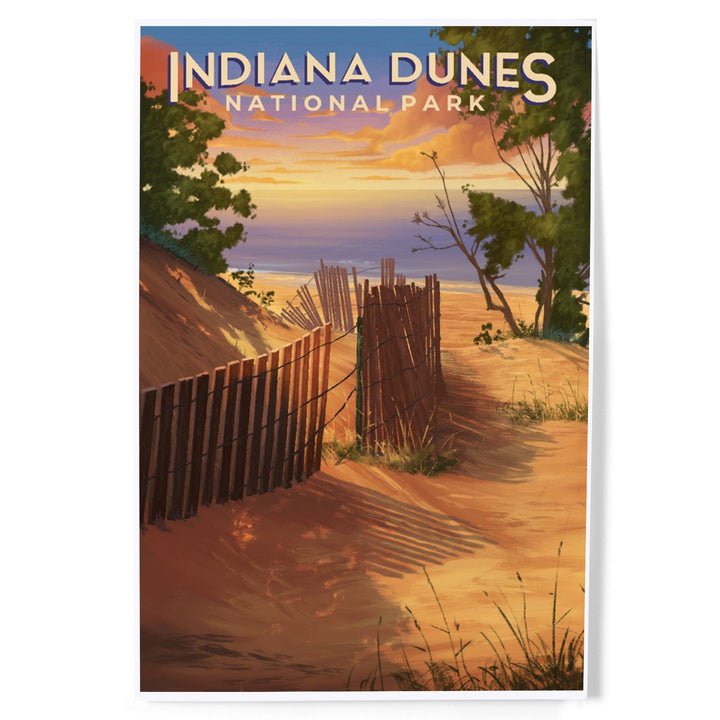 Indiana Dunes National Park, Indiana, Oil Painting, Art & Giclee Prints - Lantern Press
