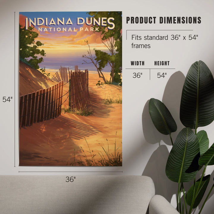 Indiana Dunes National Park, Indiana, Oil Painting, Art & Giclee Prints - Lantern Press