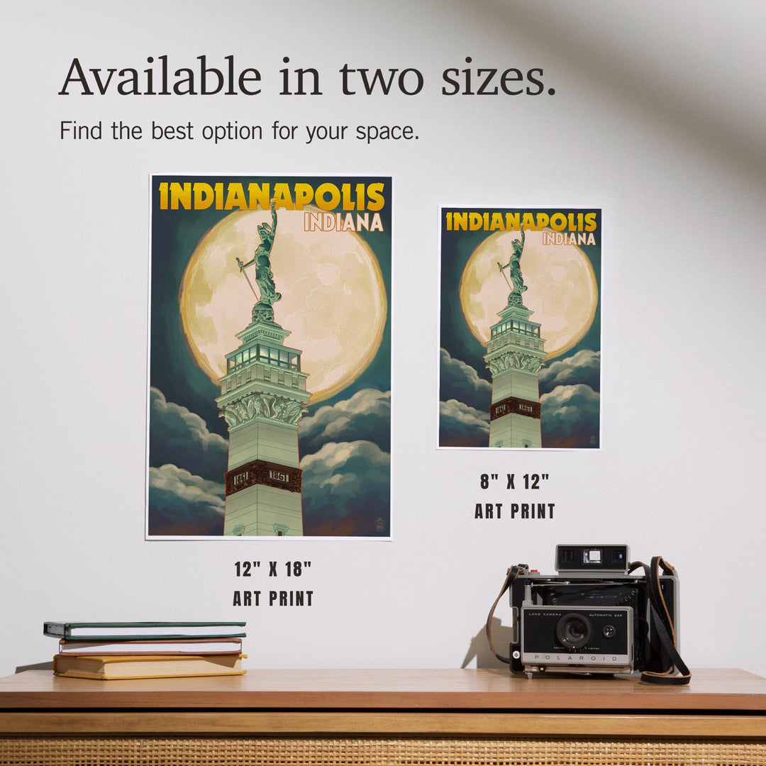 Indianapolis, Indiana, Soldiers' and Sailors' Monument and Moon, Art & Giclee Prints - Lantern Press