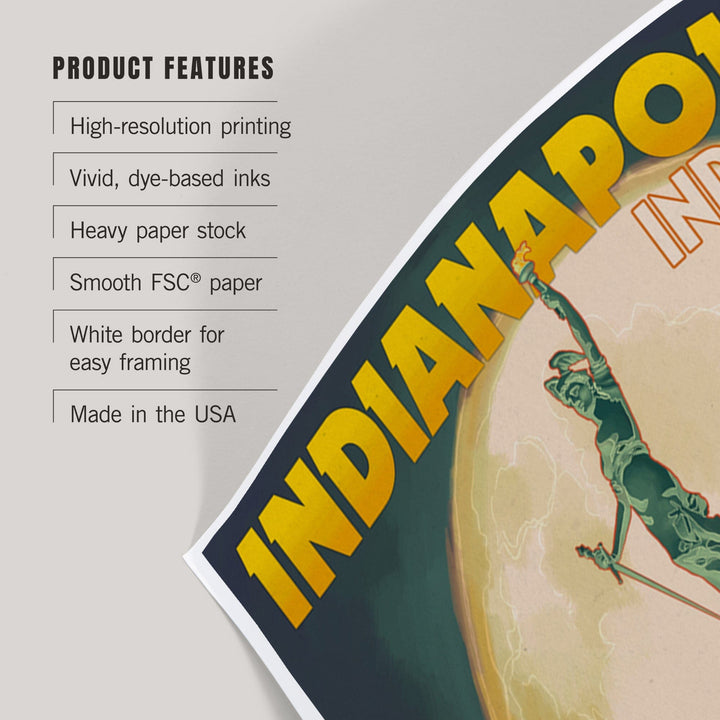 Indianapolis, Indiana, Soldiers' and Sailors' Monument and Moon, Art & Giclee Prints - Lantern Press