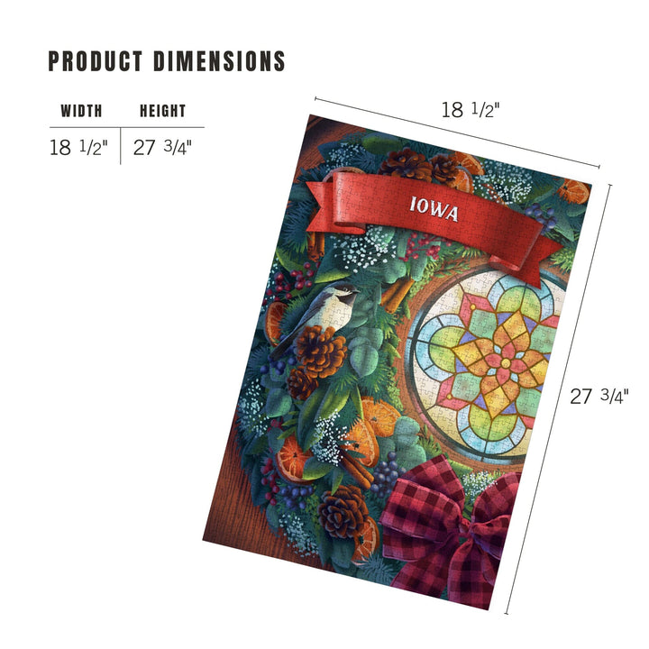 Iowa, Front Door with Wreath, Jigsaw Puzzle Puzzle Lantern Press