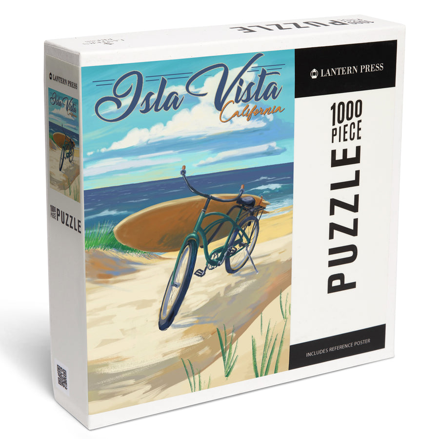 Isla Vista, California, Beach Cruiser on Beach, Jigsaw Puzzle Puzzle Lantern Press