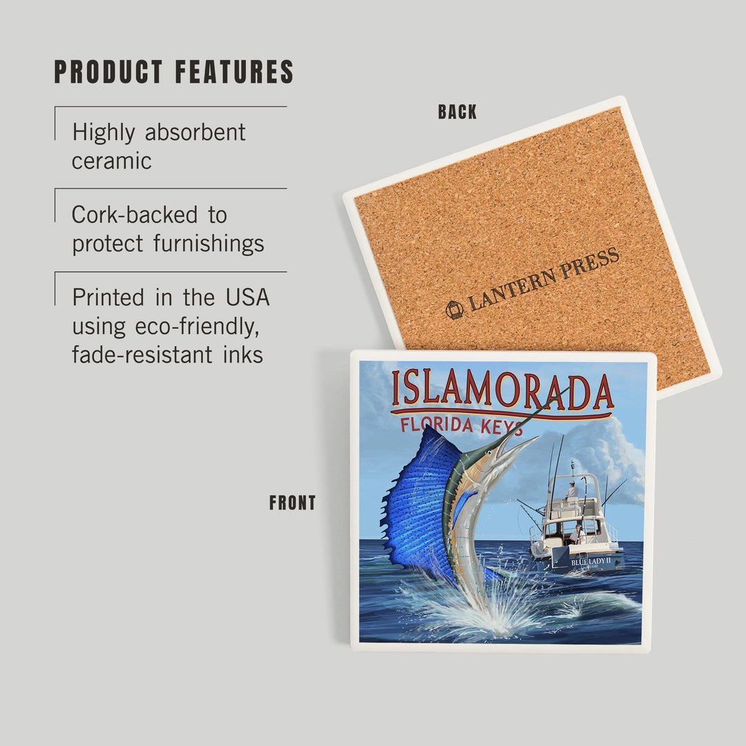 Islamorada, Florida Keys, Sailfish Scene, Coasters Coasters Lantern Press