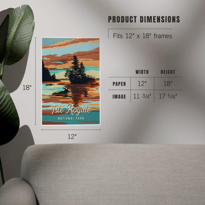 Isle Royale National Park, Michigan, Painterly National Park Series, Art & Giclee Prints - Lantern Press