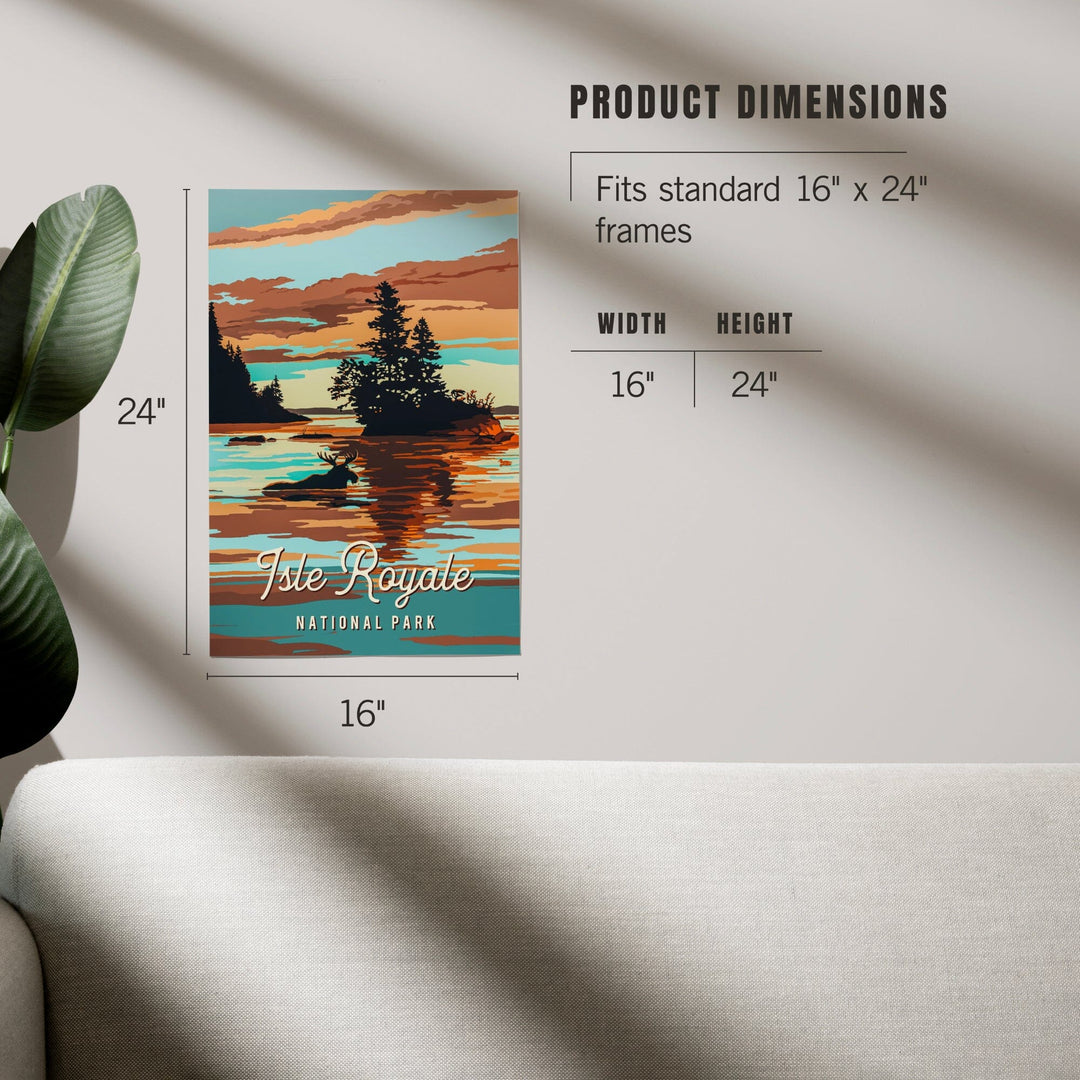 Isle Royale National Park, Michigan, Painterly National Park Series, Art & Giclee Prints - Lantern Press