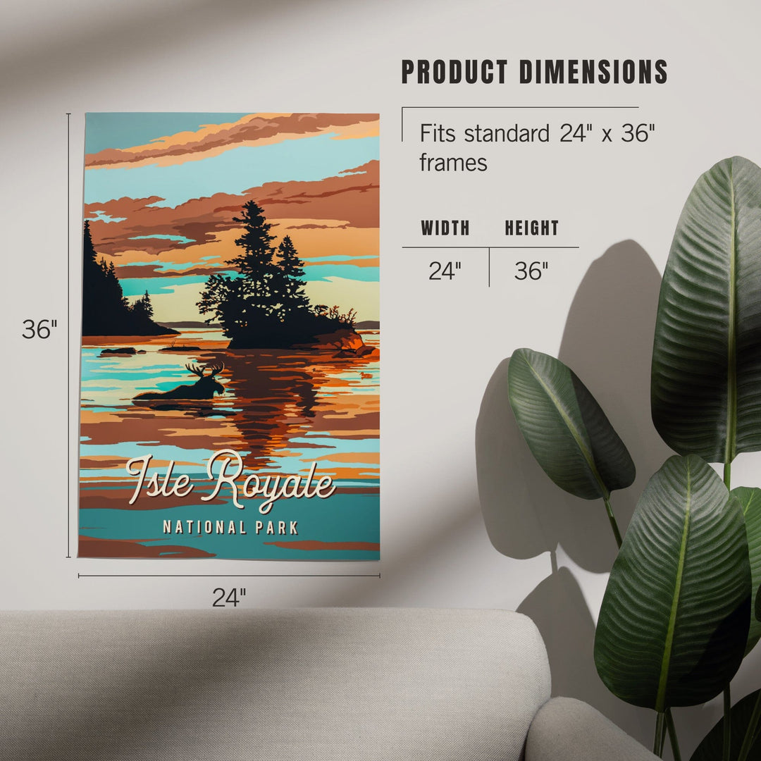 Isle Royale National Park, Michigan, Painterly National Park Series, Art & Giclee Prints - Lantern Press