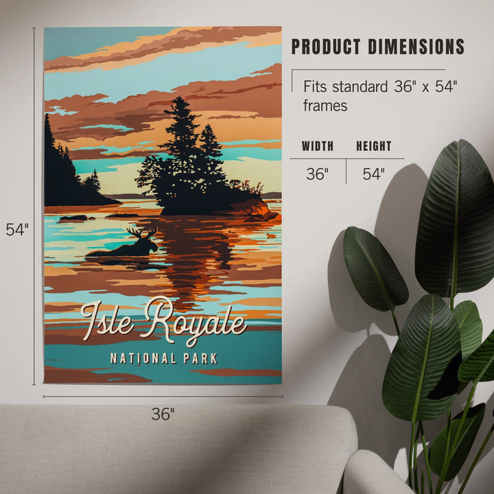 Isle Royale National Park, Michigan, Painterly National Park Series, Art & Giclee Prints - Lantern Press