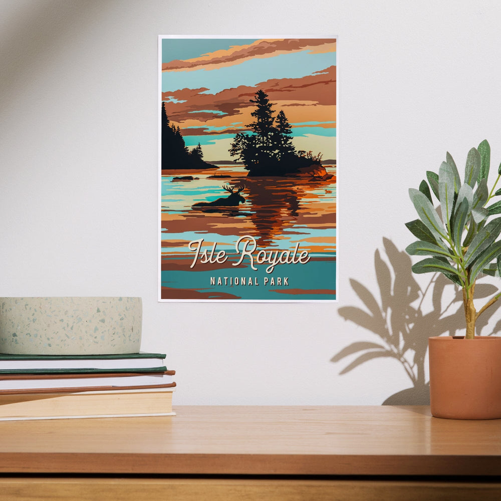 Isle Royale National Park, Michigan, Painterly National Park Series, Art & Giclee Prints - Lantern Press