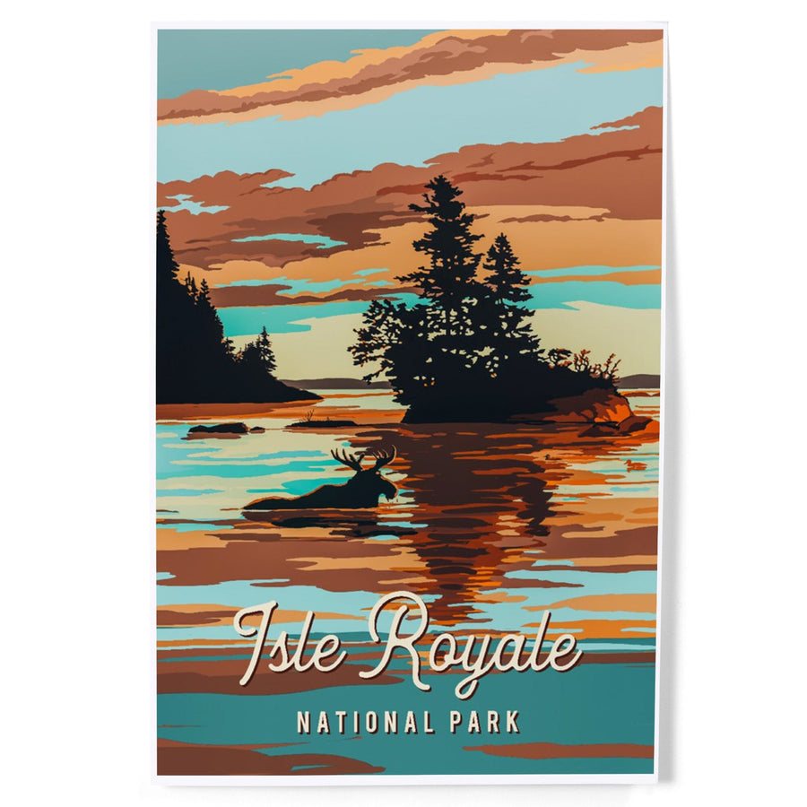 Isle Royale National Park, Michigan, Painterly National Park Series, Art & Giclee Prints - Lantern Press