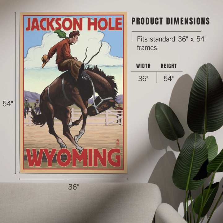 Jackson Hole, Wyoming, Bucking Bronco, Art & Giclee Prints - Lantern Press