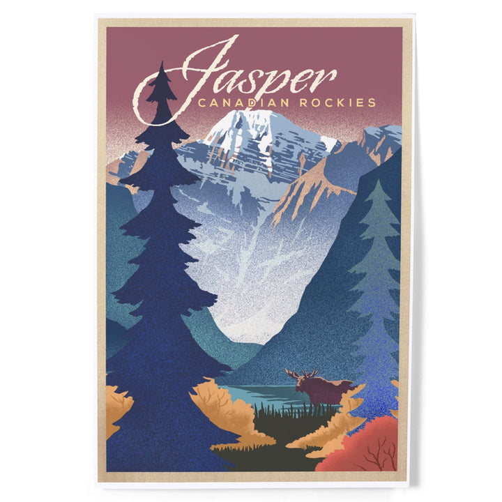 Jasper, Canada, Canadian Rockies, Mountain Scene, Lithograph, Art & Giclee Prints - Lantern Press