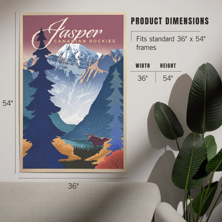 Jasper, Canada, Canadian Rockies, Mountain Scene, Lithograph, Art & Giclee Prints - Lantern Press
