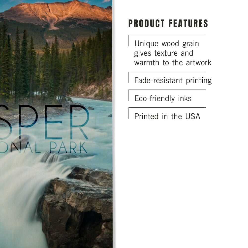 Jasper National Park, Alberta, Canada, Sunwapta Falls, Lantern Press Photography, Wood Signs and Postcards - Lantern Press