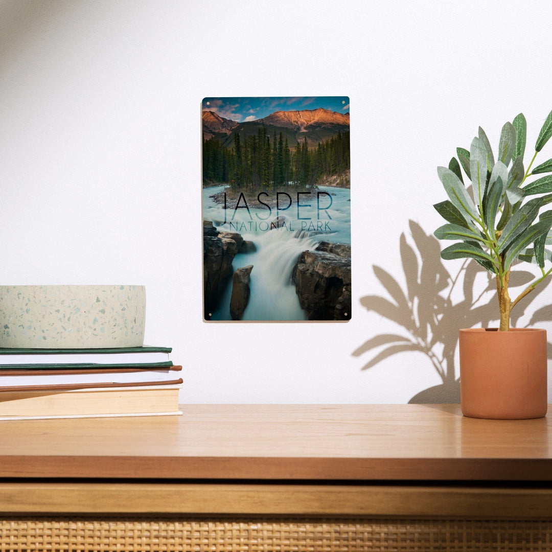 Jasper National Park, Alberta, Canada, Sunwapta Falls, Lantern Press Photography, Wood Signs and Postcards - Lantern Press