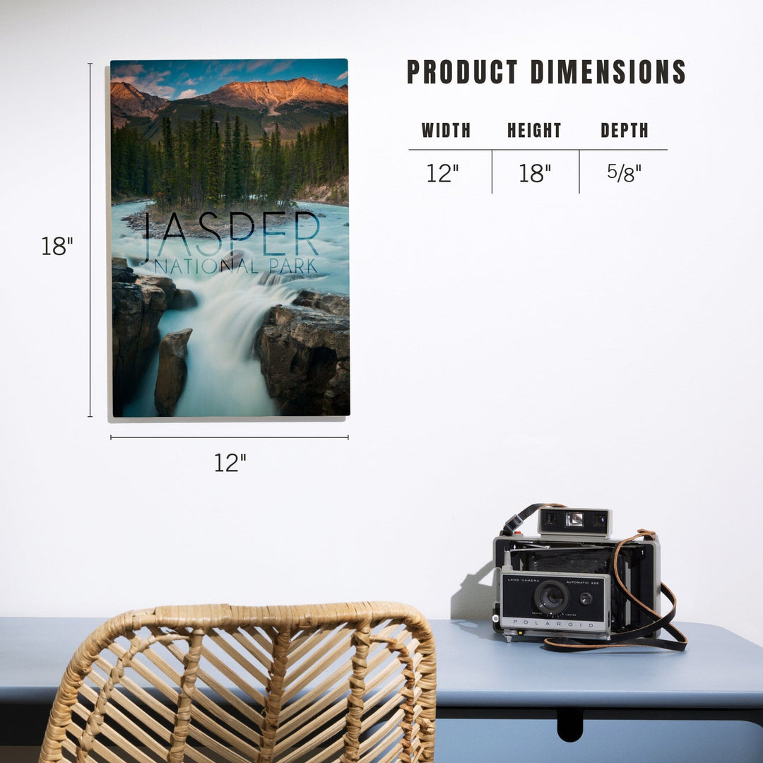 Jasper National Park, Alberta, Canada, Sunwapta Falls, Lantern Press Photography, Wood Signs and Postcards - Lantern Press