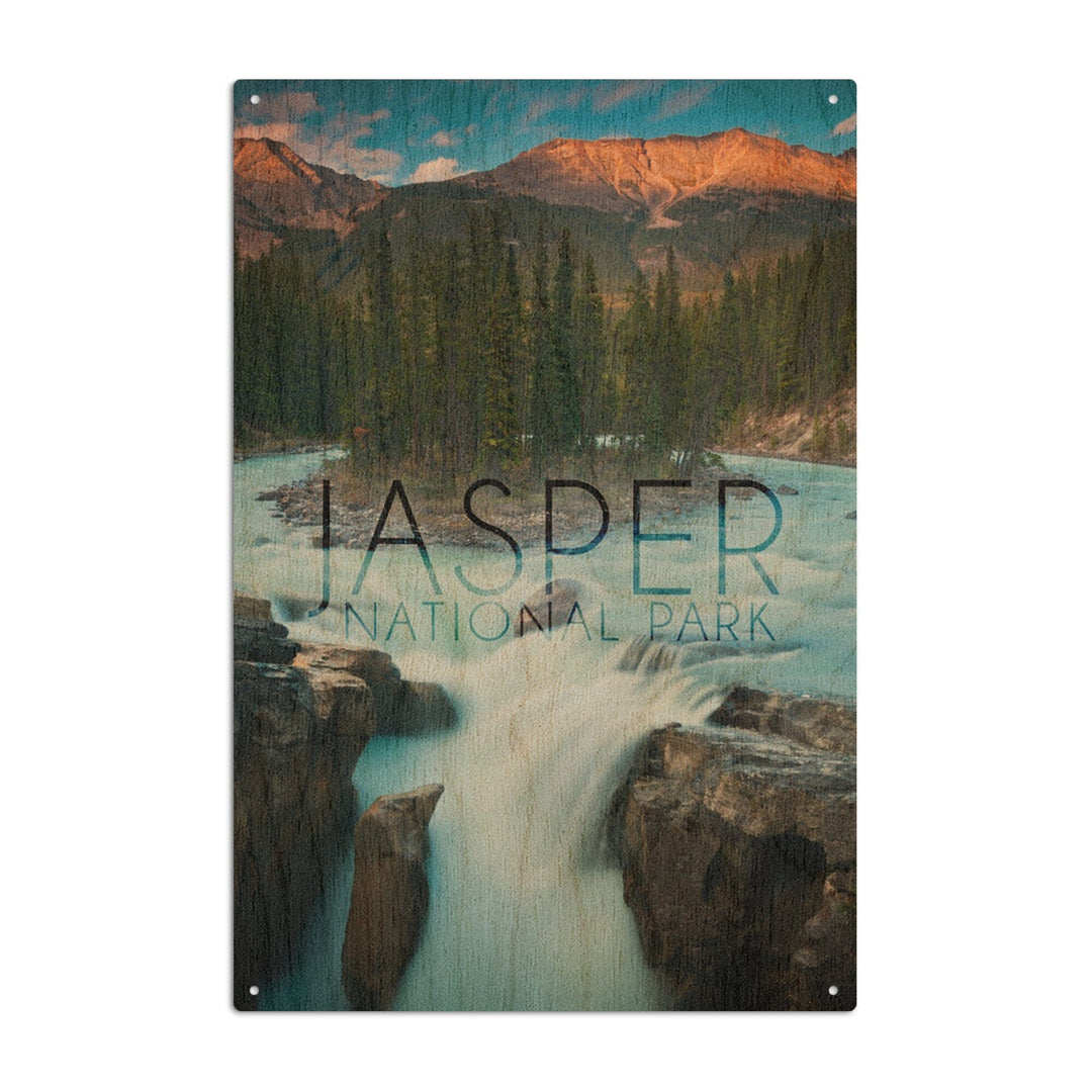 Jasper National Park, Alberta, Canada, Sunwapta Falls, Lantern Press Photography, Wood Signs and Postcards - Lantern Press
