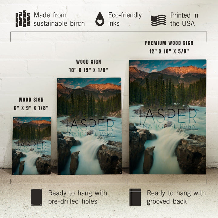 Jasper National Park, Alberta, Canada, Sunwapta Falls, Lantern Press Photography, Wood Signs and Postcards - Lantern Press