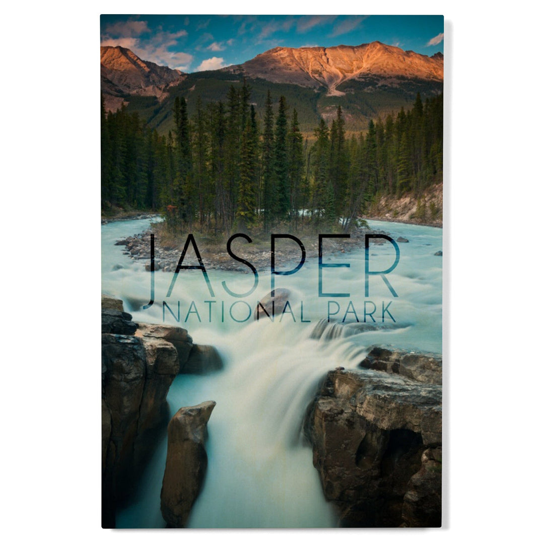 Jasper National Park, Alberta, Canada, Sunwapta Falls, Lantern Press Photography, Wood Signs and Postcards - Lantern Press