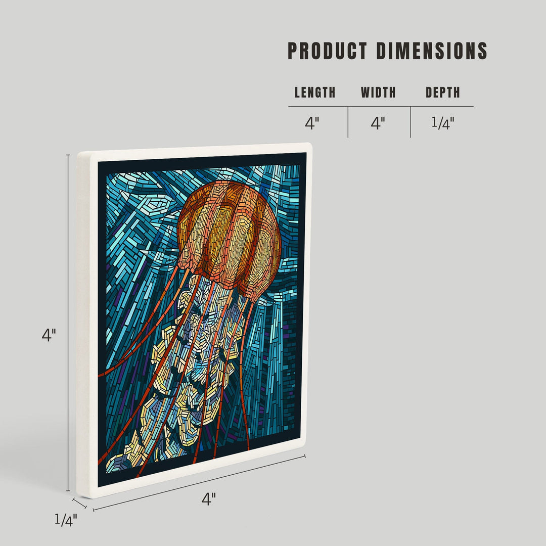 Jellyfish, Paper Mosaic, Coasters Coasters Lantern Press