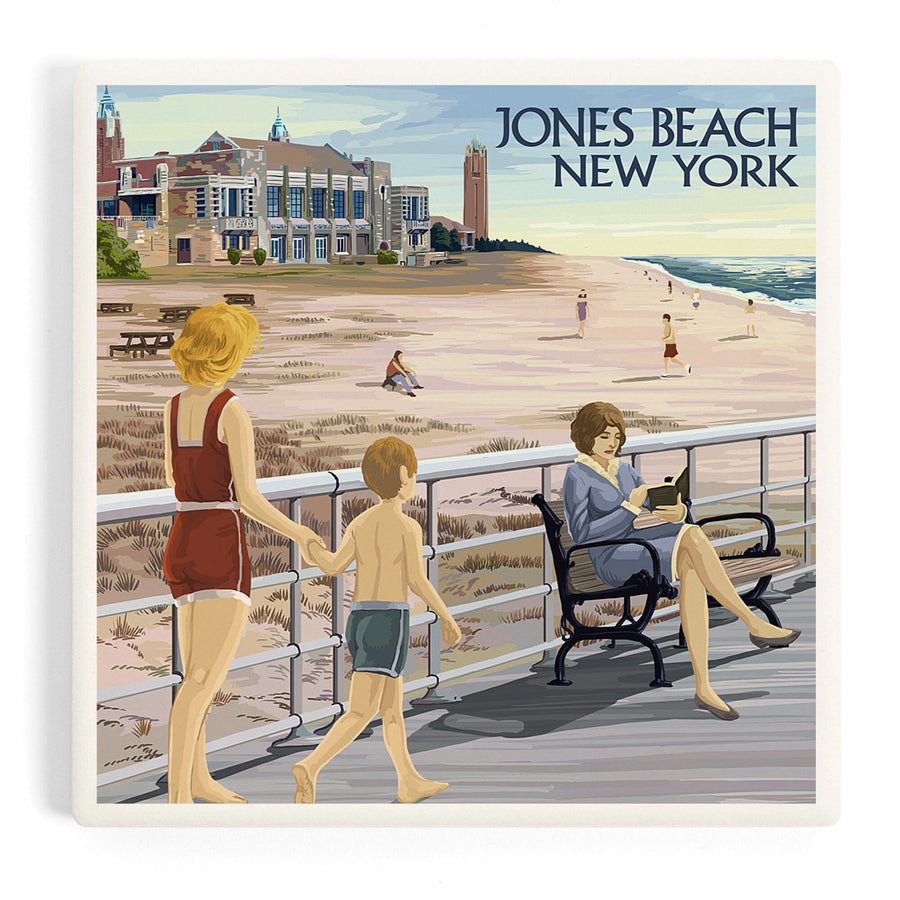 Jones Beach Scene, New York, Coasters Coasters Lantern Press