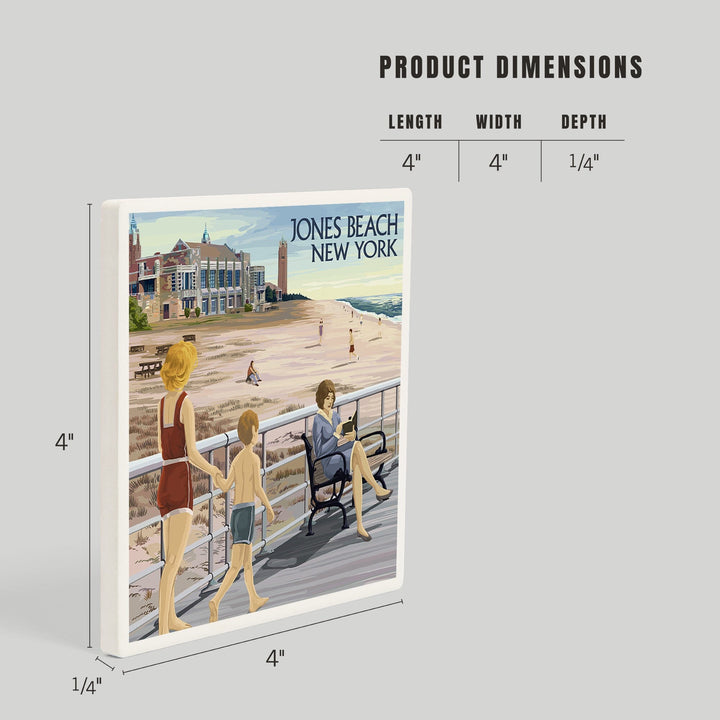 Jones Beach Scene, New York, Coasters Coasters Lantern Press