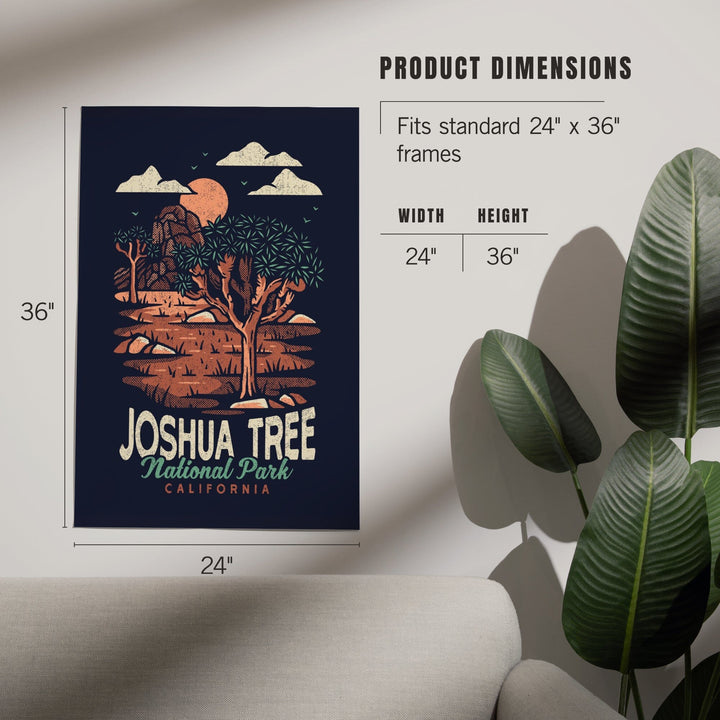Joshua Tree National Park, California, Distressed Vector, Art & Giclee Prints - Lantern Press