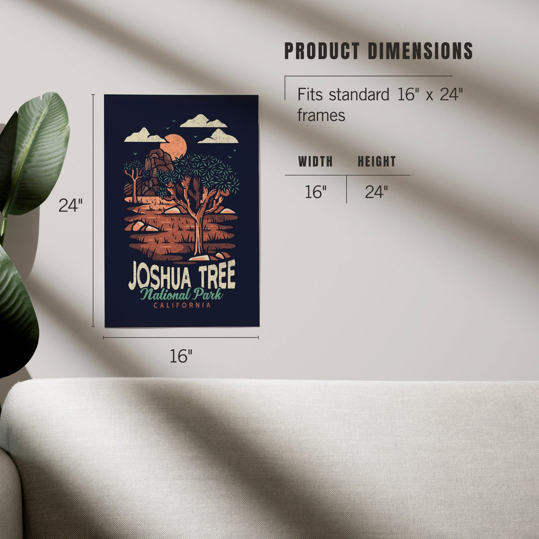 Joshua Tree National Park, California, Distressed Vector, Art & Giclee Prints - Lantern Press