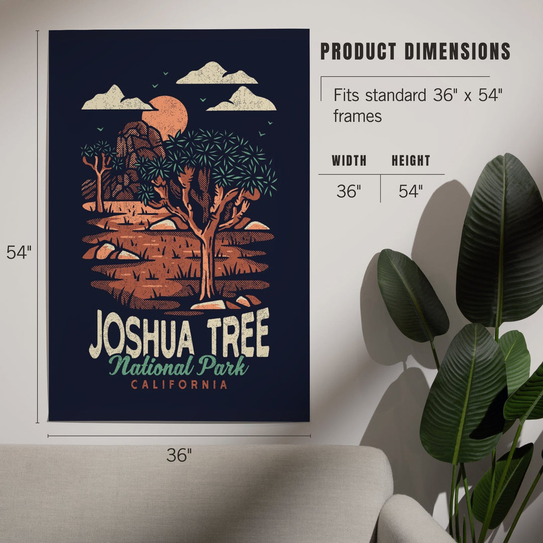 Joshua Tree National Park, California, Distressed Vector, Art & Giclee Prints - Lantern Press
