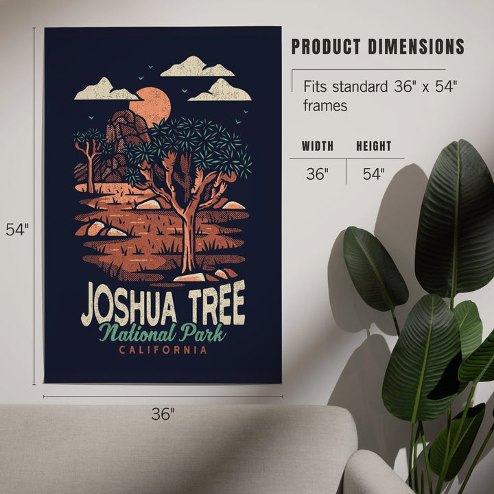 Joshua Tree National Park, California, Distressed Vector, Art & Giclee Prints - Lantern Press
