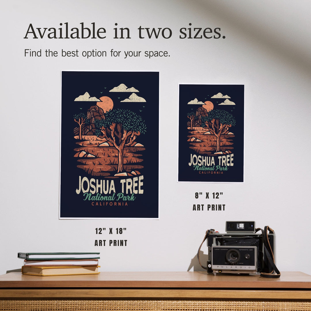 Joshua Tree National Park, California, Distressed Vector, Art & Giclee Prints - Lantern Press
