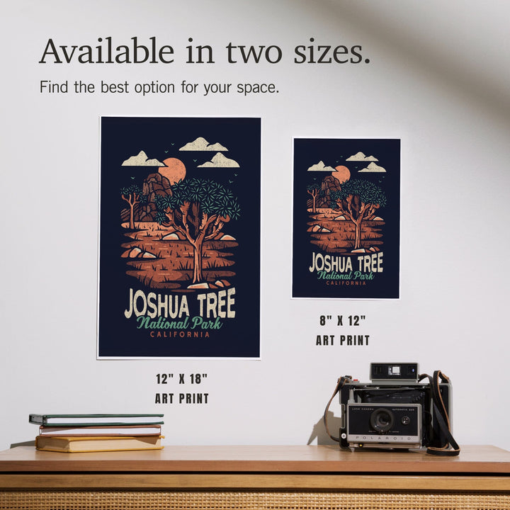 Joshua Tree National Park, California, Distressed Vector, Art & Giclee Prints - Lantern Press