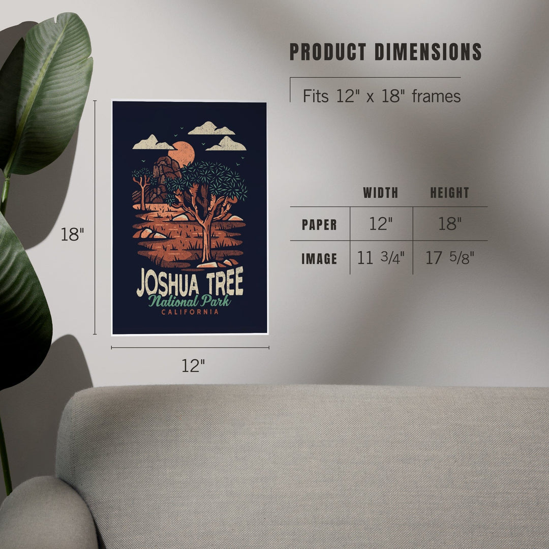 Joshua Tree National Park, California, Distressed Vector, Art & Giclee Prints - Lantern Press