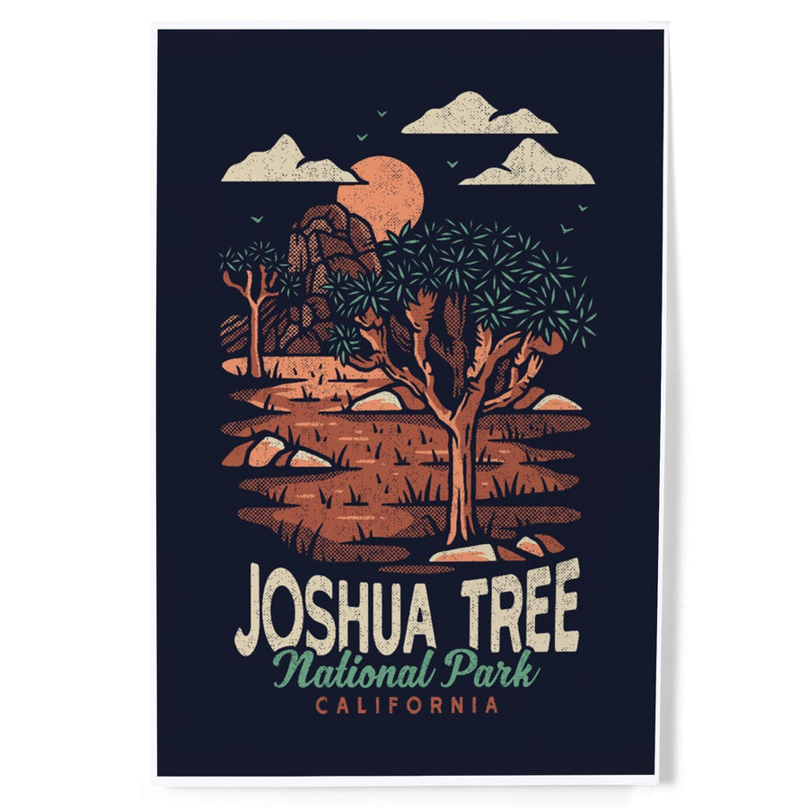 Joshua Tree National Park, California, Distressed Vector, Art & Giclee Prints - Lantern Press